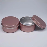 Recipiente de aluminio con tapa con impresión personalizada en color rosa dorado de 48*21 30 ml