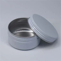 Caja de aluminio con tapa para dulces, impresión personalizada, color blanco, 77 x 35 mm, 100 ml